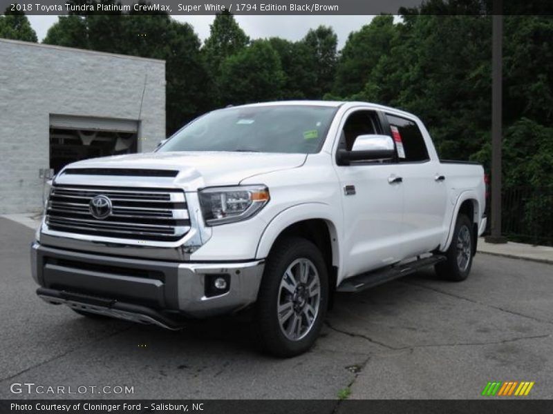 Super White / 1794 Edition Black/Brown 2018 Toyota Tundra Platinum CrewMax