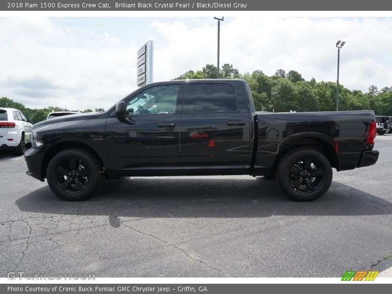 Brilliant Black Crystal Pearl / Black/Diesel Gray 2018 Ram 1500 Express Crew Cab