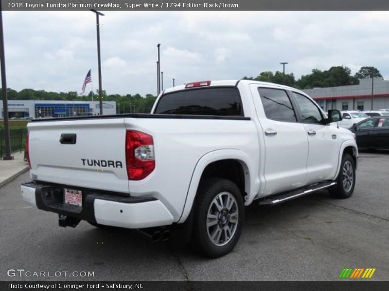 Super White / 1794 Edition Black/Brown 2018 Toyota Tundra Platinum CrewMax