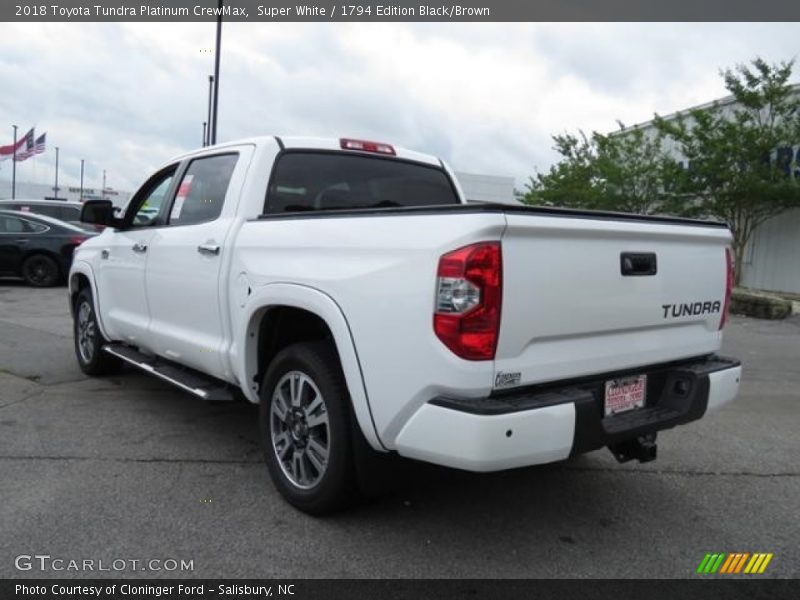 Super White / 1794 Edition Black/Brown 2018 Toyota Tundra Platinum CrewMax