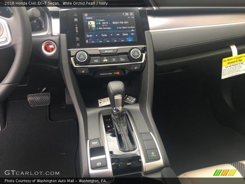 White Orchid Pearl / Ivory 2018 Honda Civic EX-T Sedan