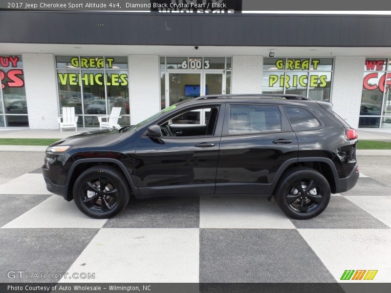 Diamond Black Crystal Pearl / Black 2017 Jeep Cherokee Sport Altitude 4x4