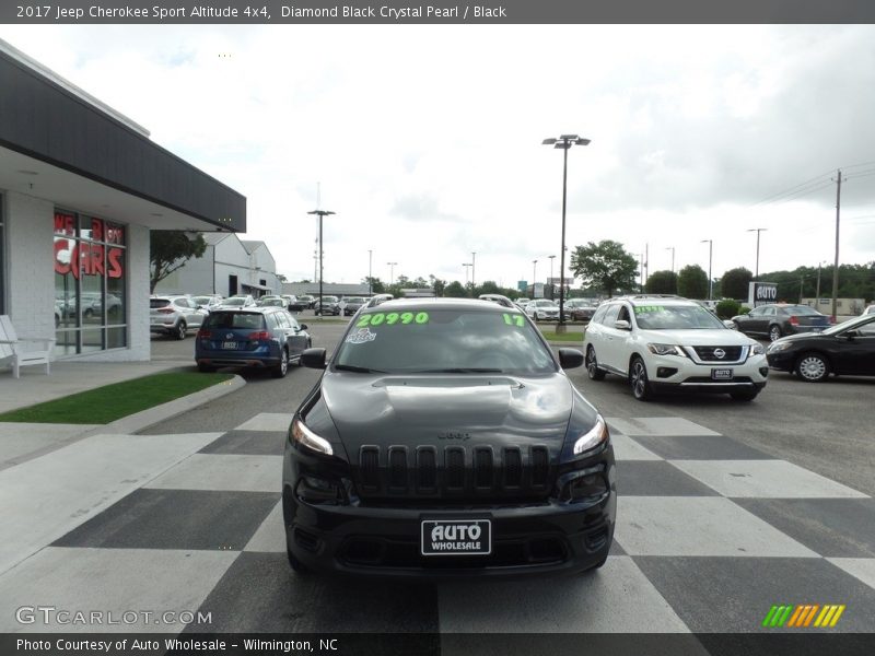 Diamond Black Crystal Pearl / Black 2017 Jeep Cherokee Sport Altitude 4x4