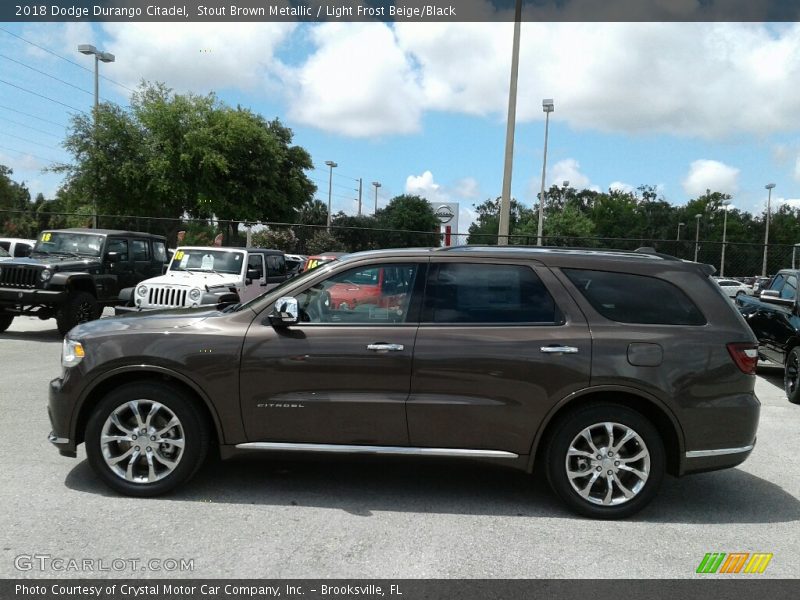 Stout Brown Metallic / Light Frost Beige/Black 2018 Dodge Durango Citadel