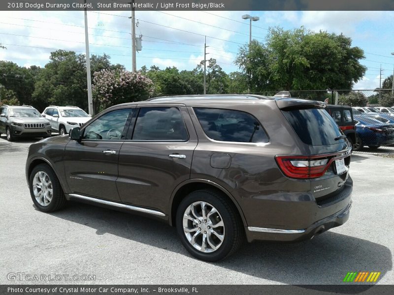 Stout Brown Metallic / Light Frost Beige/Black 2018 Dodge Durango Citadel