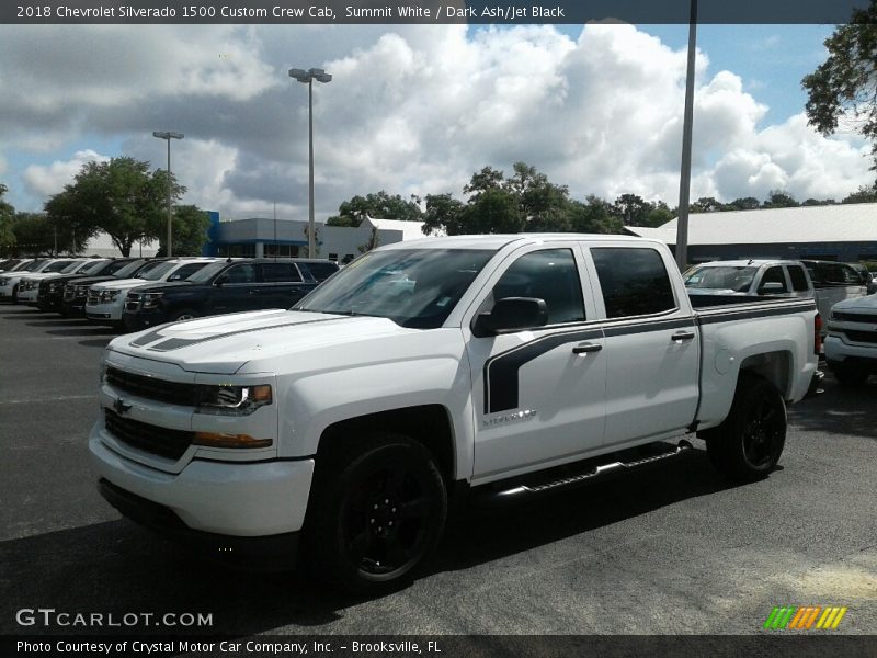 Summit White / Dark Ash/Jet Black 2018 Chevrolet Silverado 1500 Custom Crew Cab