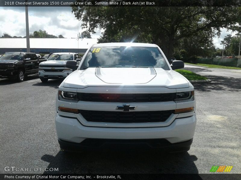 Summit White / Dark Ash/Jet Black 2018 Chevrolet Silverado 1500 Custom Crew Cab