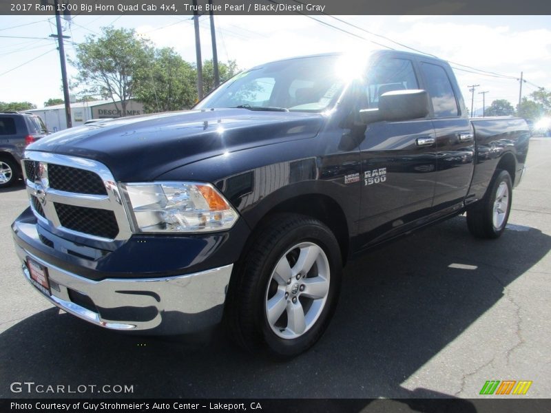 True Blue Pearl / Black/Diesel Gray 2017 Ram 1500 Big Horn Quad Cab 4x4
