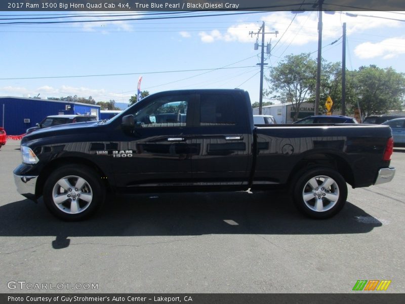 True Blue Pearl / Black/Diesel Gray 2017 Ram 1500 Big Horn Quad Cab 4x4