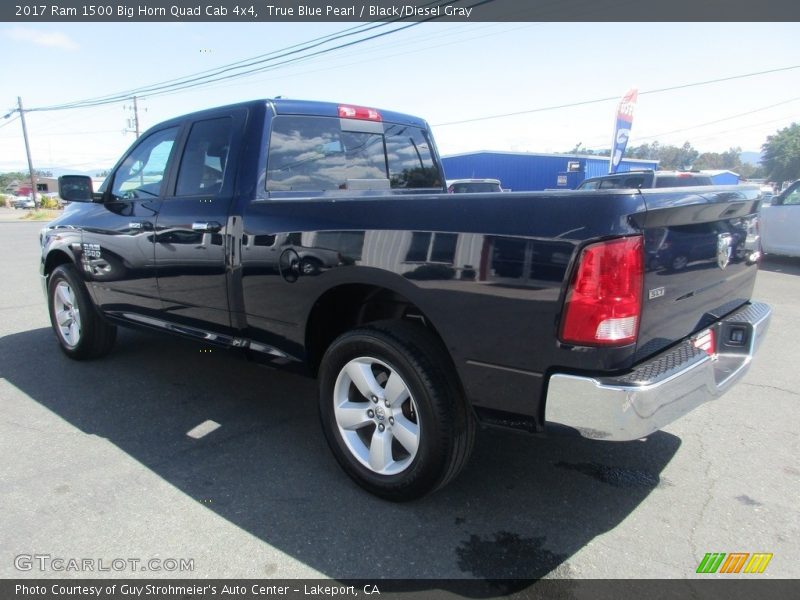 True Blue Pearl / Black/Diesel Gray 2017 Ram 1500 Big Horn Quad Cab 4x4