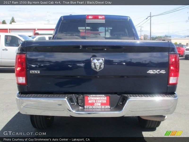 True Blue Pearl / Black/Diesel Gray 2017 Ram 1500 Big Horn Quad Cab 4x4
