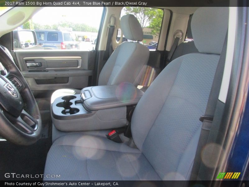 True Blue Pearl / Black/Diesel Gray 2017 Ram 1500 Big Horn Quad Cab 4x4