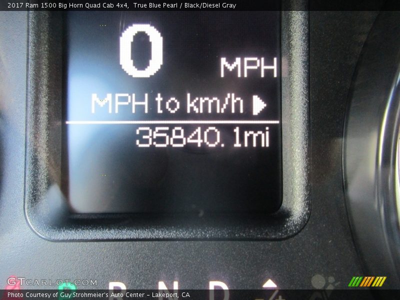 True Blue Pearl / Black/Diesel Gray 2017 Ram 1500 Big Horn Quad Cab 4x4