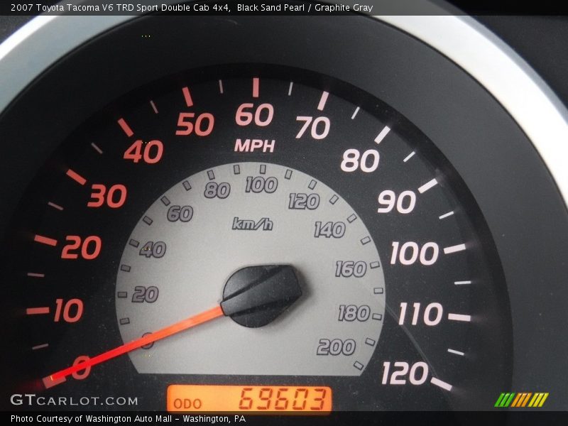 Black Sand Pearl / Graphite Gray 2007 Toyota Tacoma V6 TRD Sport Double Cab 4x4