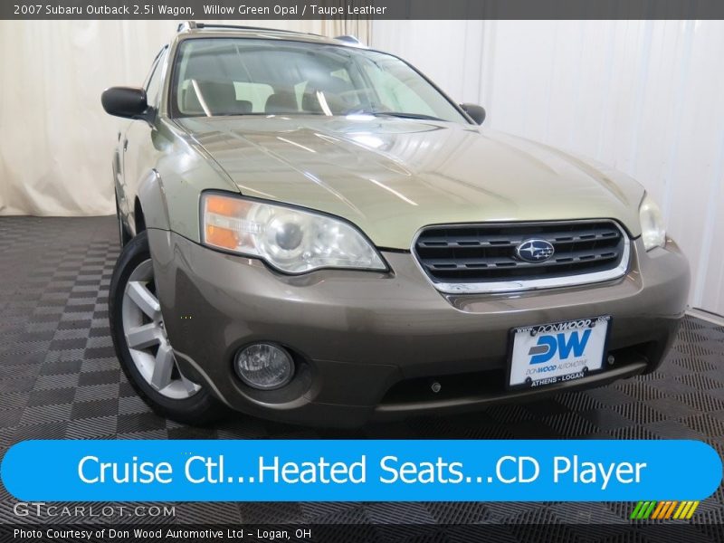 Willow Green Opal / Taupe Leather 2007 Subaru Outback 2.5i Wagon