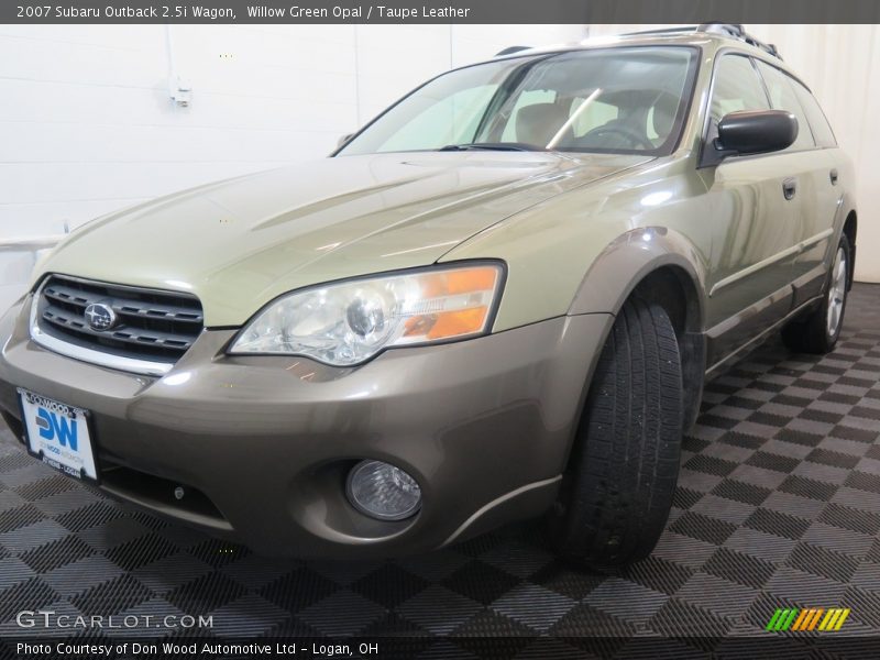 Willow Green Opal / Taupe Leather 2007 Subaru Outback 2.5i Wagon