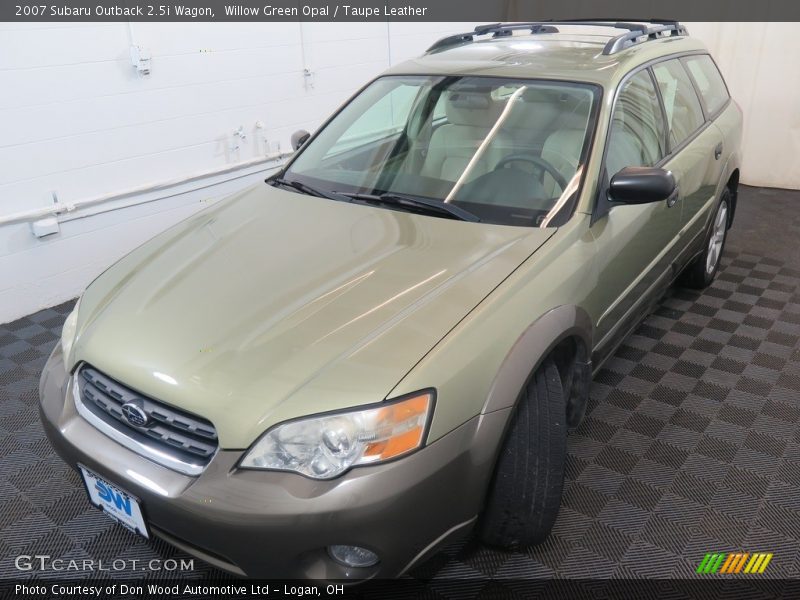 Willow Green Opal / Taupe Leather 2007 Subaru Outback 2.5i Wagon