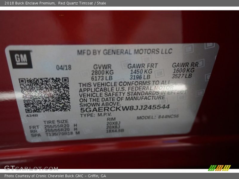 Red Quartz Tintcoat / Shale 2018 Buick Enclave Premium