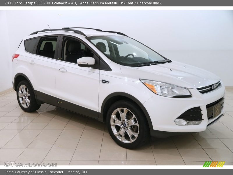 White Platinum Metallic Tri-Coat / Charcoal Black 2013 Ford Escape SEL 2.0L EcoBoost 4WD