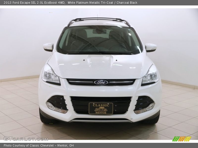 White Platinum Metallic Tri-Coat / Charcoal Black 2013 Ford Escape SEL 2.0L EcoBoost 4WD