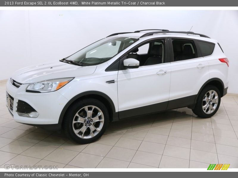 White Platinum Metallic Tri-Coat / Charcoal Black 2013 Ford Escape SEL 2.0L EcoBoost 4WD
