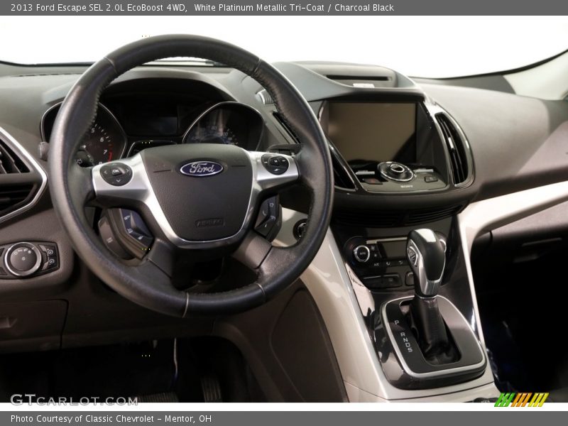 White Platinum Metallic Tri-Coat / Charcoal Black 2013 Ford Escape SEL 2.0L EcoBoost 4WD