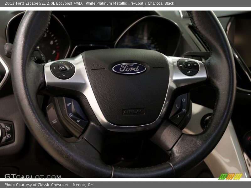 White Platinum Metallic Tri-Coat / Charcoal Black 2013 Ford Escape SEL 2.0L EcoBoost 4WD