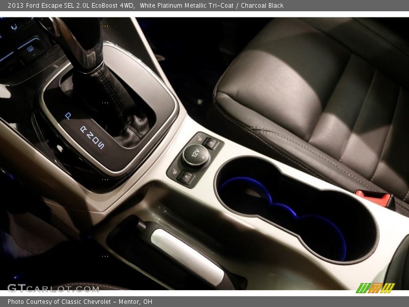 White Platinum Metallic Tri-Coat / Charcoal Black 2013 Ford Escape SEL 2.0L EcoBoost 4WD