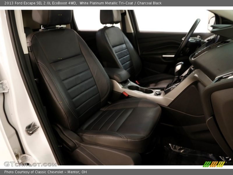 White Platinum Metallic Tri-Coat / Charcoal Black 2013 Ford Escape SEL 2.0L EcoBoost 4WD