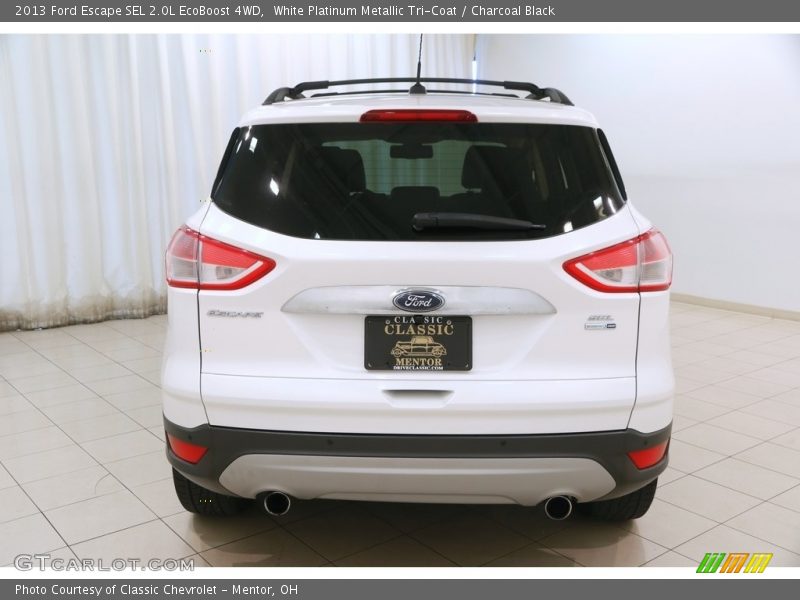 White Platinum Metallic Tri-Coat / Charcoal Black 2013 Ford Escape SEL 2.0L EcoBoost 4WD
