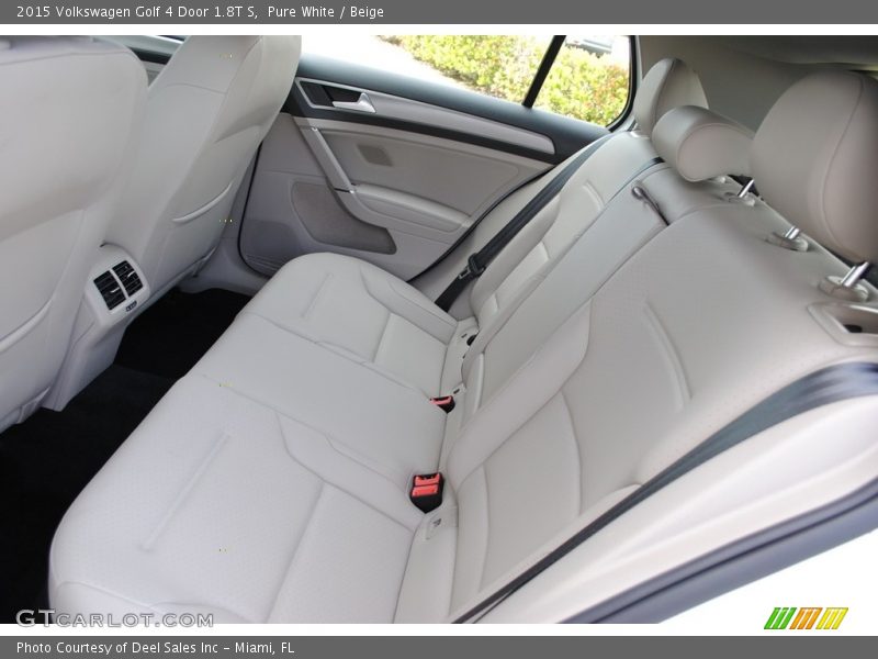 Pure White / Beige 2015 Volkswagen Golf 4 Door 1.8T S