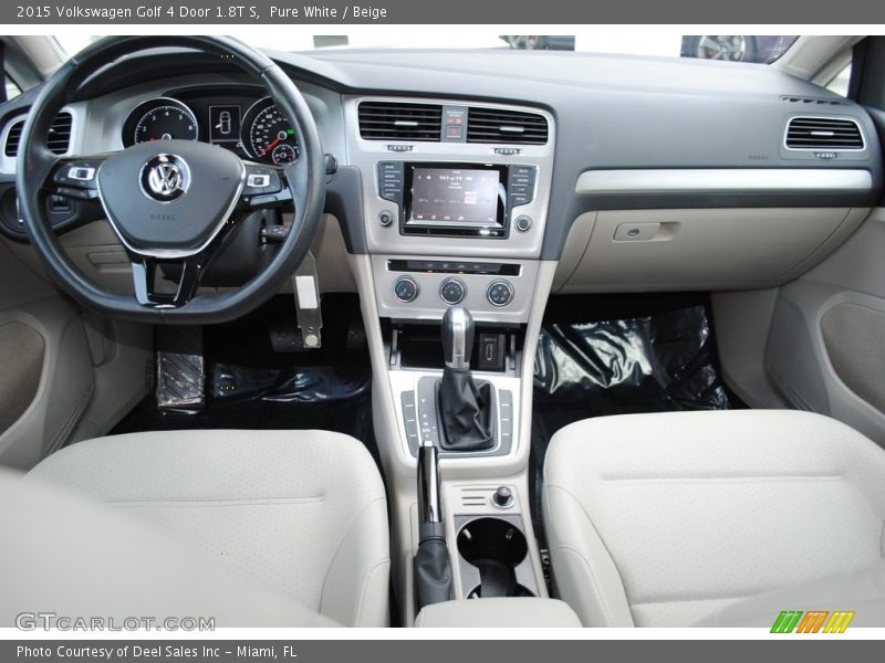 Pure White / Beige 2015 Volkswagen Golf 4 Door 1.8T S