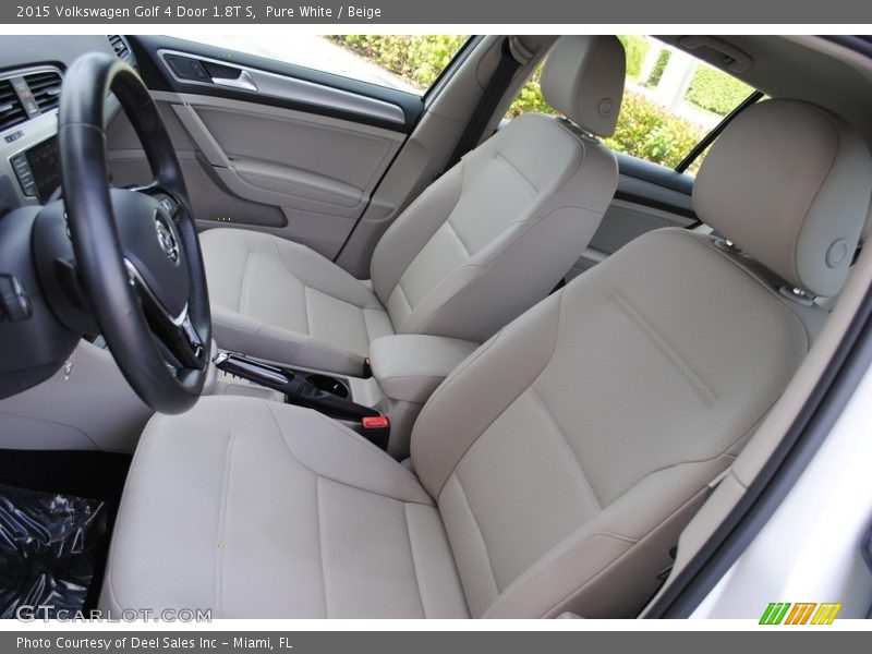Pure White / Beige 2015 Volkswagen Golf 4 Door 1.8T S