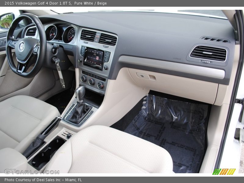 Pure White / Beige 2015 Volkswagen Golf 4 Door 1.8T S