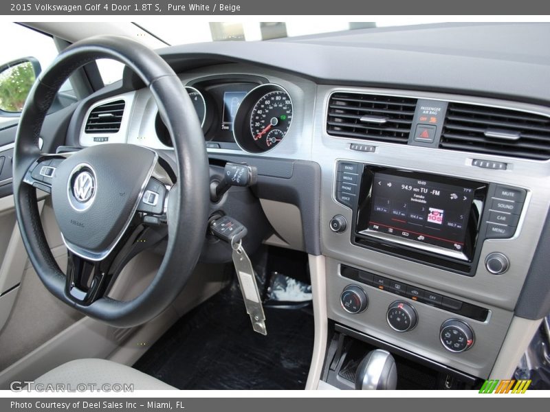 Pure White / Beige 2015 Volkswagen Golf 4 Door 1.8T S