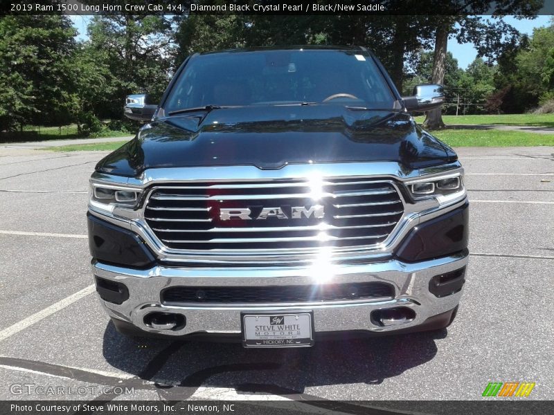 Diamond Black Crystal Pearl / Black/New Saddle 2019 Ram 1500 Long Horn Crew Cab 4x4
