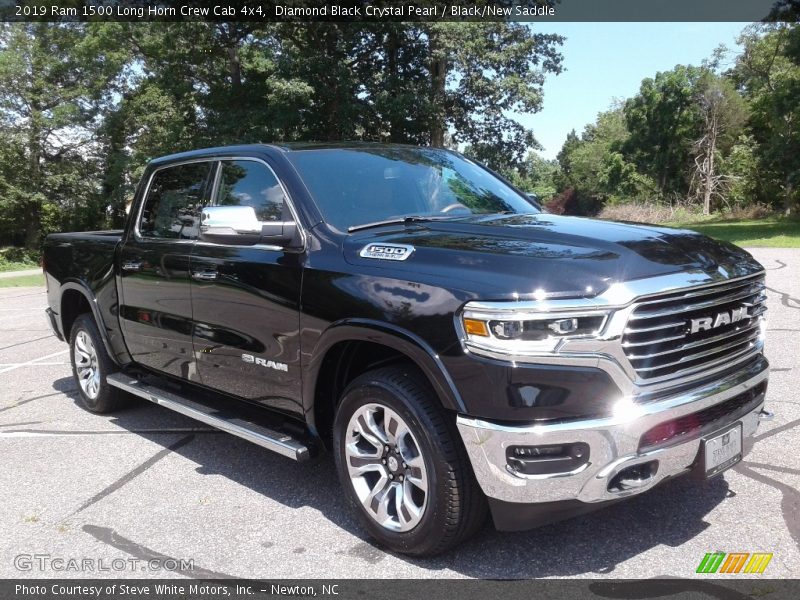 Diamond Black Crystal Pearl / Black/New Saddle 2019 Ram 1500 Long Horn Crew Cab 4x4