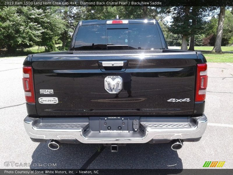 Diamond Black Crystal Pearl / Black/New Saddle 2019 Ram 1500 Long Horn Crew Cab 4x4