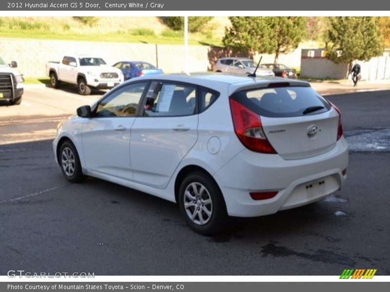 Century White / Gray 2012 Hyundai Accent GS 5 Door