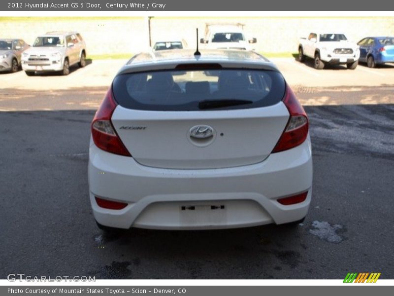 Century White / Gray 2012 Hyundai Accent GS 5 Door