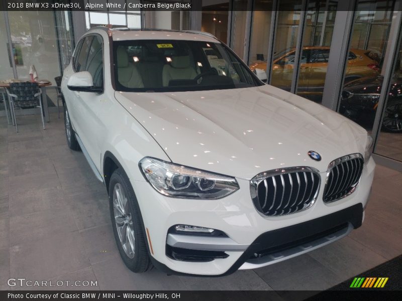 Alpine White / Canberra Beige/Black 2018 BMW X3 xDrive30i