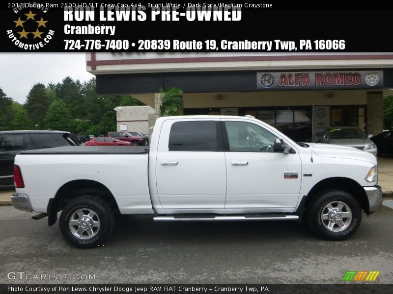 Bright White / Dark Slate/Medium Graystone 2012 Dodge Ram 2500 HD SLT Crew Cab 4x4