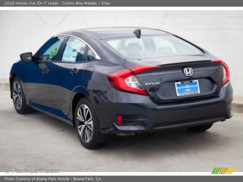 Cosmic Blue Metallic / Gray 2018 Honda Civic EX-T Sedan