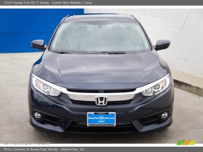 Cosmic Blue Metallic / Gray 2018 Honda Civic EX-T Sedan