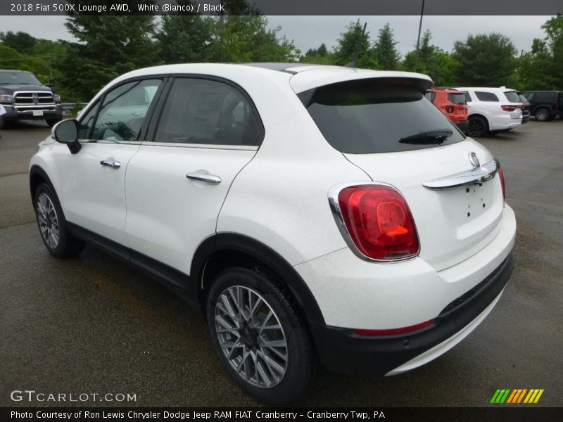 White (Bianco) / Black 2018 Fiat 500X Lounge AWD