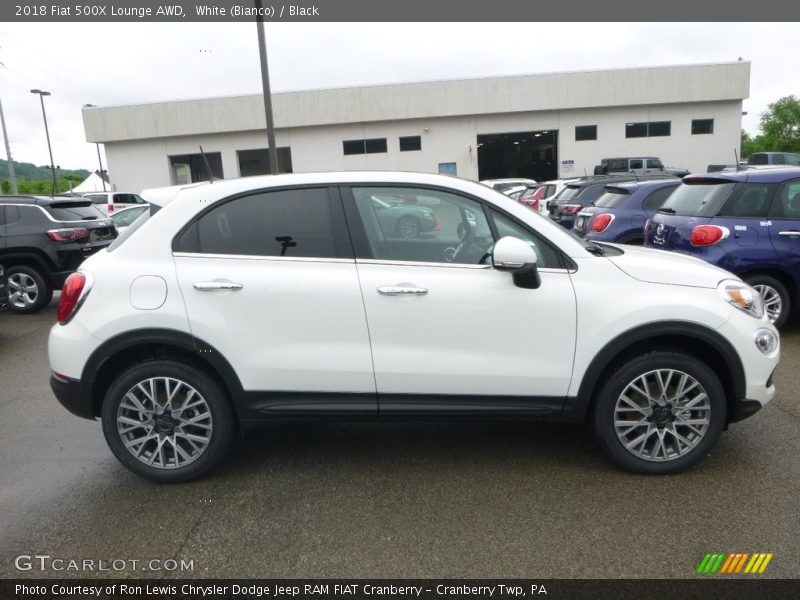 White (Bianco) / Black 2018 Fiat 500X Lounge AWD