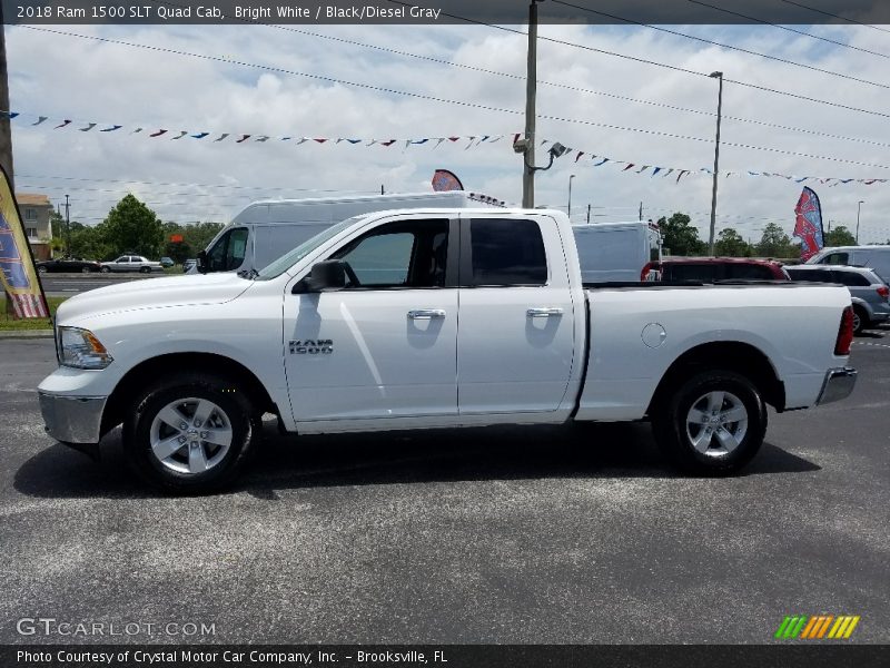 Bright White / Black/Diesel Gray 2018 Ram 1500 SLT Quad Cab