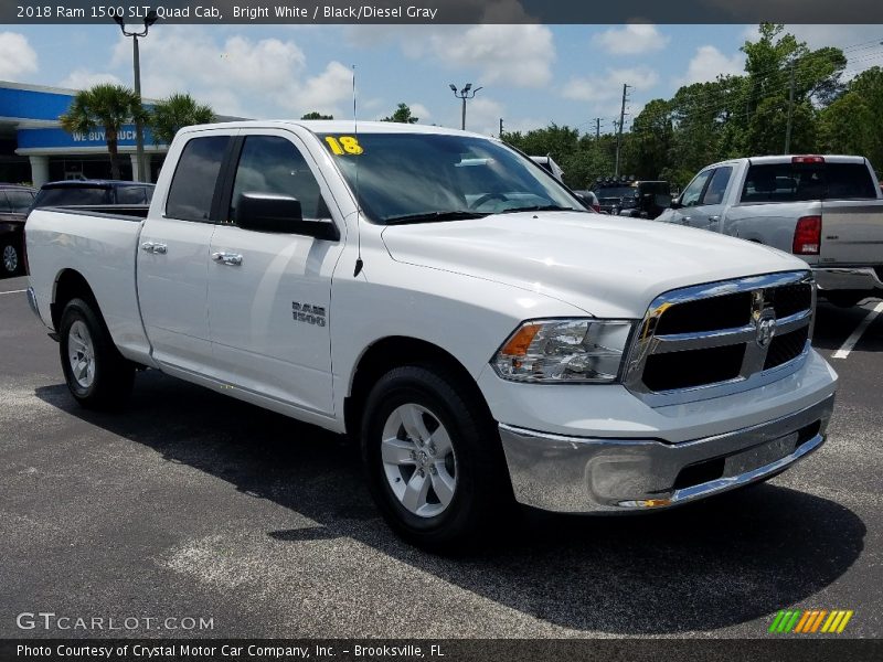 Bright White / Black/Diesel Gray 2018 Ram 1500 SLT Quad Cab