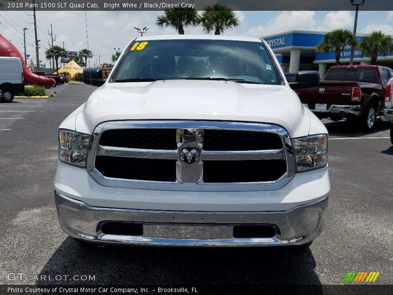 Bright White / Black/Diesel Gray 2018 Ram 1500 SLT Quad Cab
