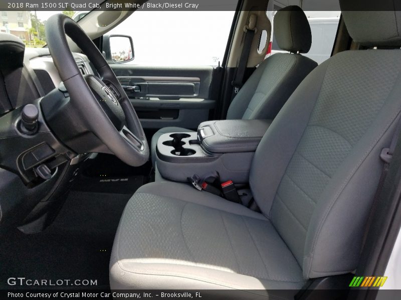 Bright White / Black/Diesel Gray 2018 Ram 1500 SLT Quad Cab